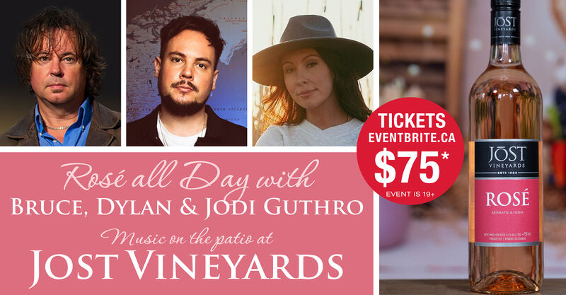 Live Music on the Patio! Bruce, Dylan & Jodi Guthro at Jost Vineyards. Tickets are $75 at Eventbrite.ca This event is 19+