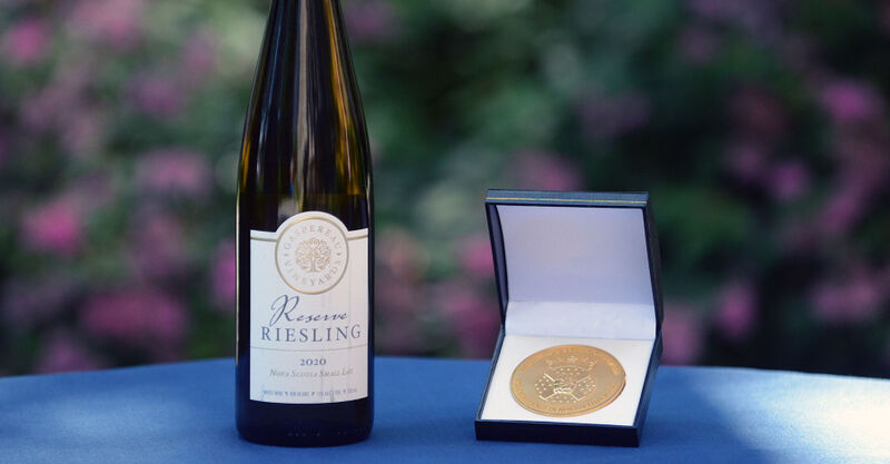 Gaspereau Reserve Riesling with 2024 Lieutenant Governor's Award for Excellence in Nova Scotia Wine