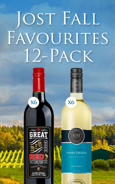 Jost Fall Favourites Red & White Wine Case ~ Includes 6 x 750ml each of Jost L'Acadie Pinot Grigio and Jost Great Big Friggin