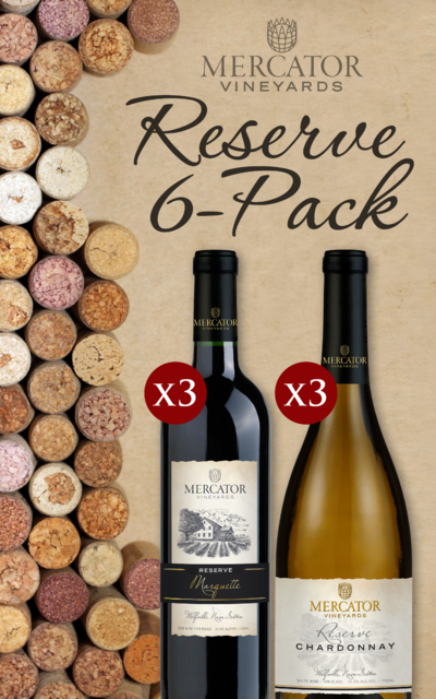 Reserve 6-Pack. Mercator Vineyards Reserve Marquette and Reserve Chardonnay